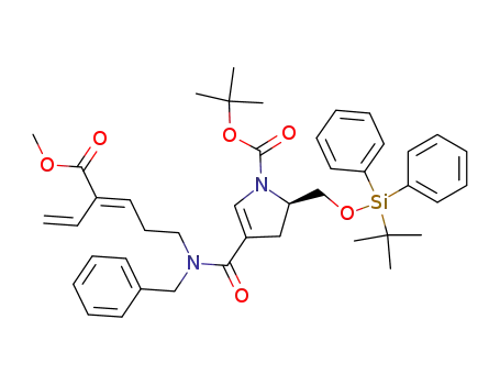 2(R)-4-{N-benzyl-N-[4'-methoxycarbonylhexa-3'(E),5'-dien-1'-yl]carbamoyl}-2-(tert-butyldiphenylsilanyloxymethyl)-2,3-dihydropyrrole-1-carboxylic acid tert-butyl ester