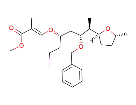 3-[3-benzyloxy-1-(2-iodo-ethyl)-4-(5-methyl-tetrahydro-furan-2-yl)-pentyloxy]-2-methyl-acrylic acid methyl ester