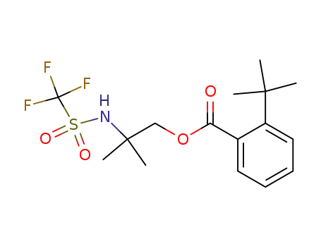 Benzoic acid, 2-(1,1-dimethylethyl)-,
2-methyl-2-[[(trifluoromethyl)sulfonyl]amino]propyl ester