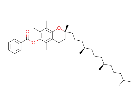 Molecular Structure of 102734-34-9 ((R)-2,5,7,8-tetramethyl-2-((4R,8R)-4,8,12-trimethyltridecyl)chroman-6-yl benzoate)