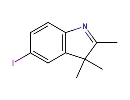Molecular Structure of 54136-25-3 (3H-Indole, 5-iodo-2,3,3-trimethyl-)