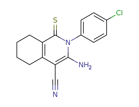 Molecular Structure of 82972-85-8 (3-amino-2-(4-chlorophenyl)-1-thioxo-1,2,5,6,7,8-hexahydroisoquinoline-4-carbonitrile)