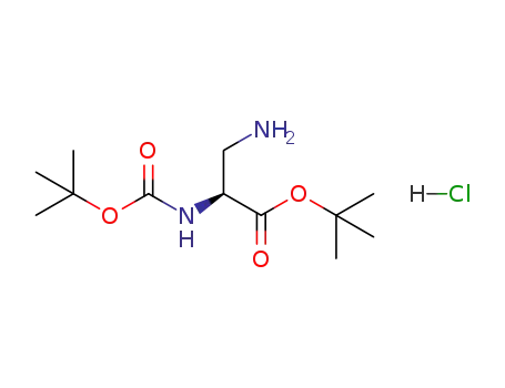Molecular Structure of 1333246-31-3 (tert-butyl (2S)-3-amino-2-{[(tert-butoxy)carbonyl]amino}propanoate hydrochloride)