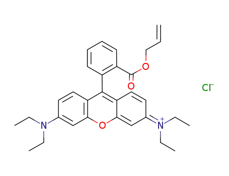 Molecular Structure of 850145-09-4 ((9-(2-((allyloxy)carbonyl)phenyl)-6-(diethylamino)-3-xanthenylidene)diethylammonium chloride)