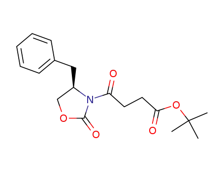 Molecular Structure of 865704-46-7 (tert-butyl 4-[(4R)-4-benzyl-2-oxo-1,3-oxazolidin-3-yl]-4-oxobutanoate)