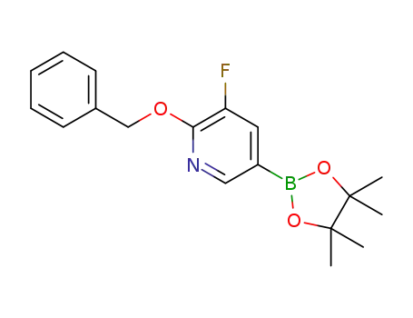 Molecular Structure of 1333222-45-9 (5-Fluoro-6-benzoxypyridine-3-boronic acid pinacol ester)