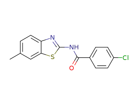 Molecular Structure of 91506-69-3 (Benzamide, 4-chloro-N-(6-methyl-2-benzothiazolyl)-)