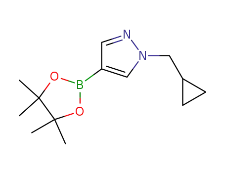Molecular Structure of 1000801-75-1 (1-(CyclopropylMethyl)-4-(4,4,5,5-tetraMethyl-1,3,2-dioxaborolan-2-yl)-1H-pyrazole)