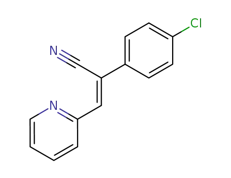 Molecular Structure of 17999-67-6 (2-(4-chlorophenyl)-3-(pyridin-2-yl)prop-2-enenitrile)