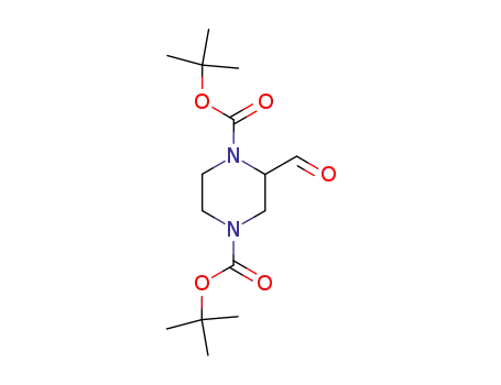 Molecular Structure of 216228-85-2 (1,4-Piperazinedicarboxylic acid, 2-formyl-, bis(1,1-dimethylethyl) ester)