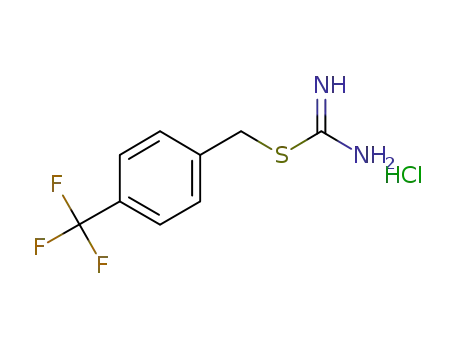 Molecular Structure of 477708-87-5 (AMINO([4-(TRIFLUOROMETHYL)BENZYL]SULFANYL)METHANIMINIUM CHLORIDE)
