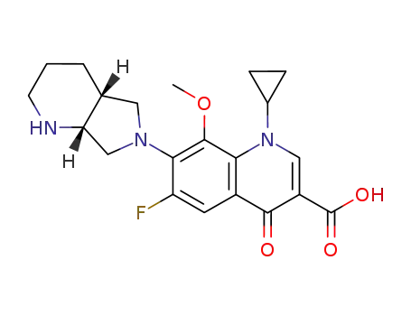 Molecular Structure of 1346747-14-5 (3-Quinolinecarboxylic acid, 1-cyclopropyl-6-fluoro-1,4-dihydro-8-Methoxy-7-[(4aR,7aR)-octahydro-6H-pyrrolo[3,4-b]pyridin-6-yl]-4-oxo-, rel-)