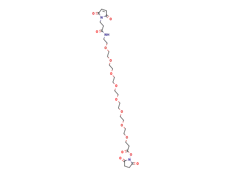 Molecular Structure of 756525-93-6 (alpha-MaleiMidopropionyl-oMega-succiniMidyl-8(ethylene glycol))