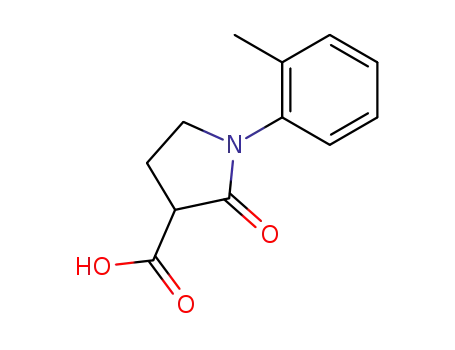 Molecular Structure of 20841-80-9 (2-Oxo-1-o-tolylpyrrolidine-3-carboxylic acid)