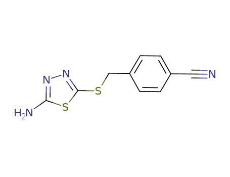 Molecular Structure of 299921-59-8 (4-[[(5-AMINO-1,3,4-THIADIAZOL-2-YL)THIO]METHYL]BENZONITRILE)