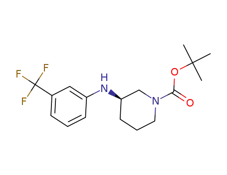 Molecular Structure of 887585-04-8 (1-BOC-3-(3-TRIFLUOROMETHYL-PHENYLAMINO)-PIPERIDINE)