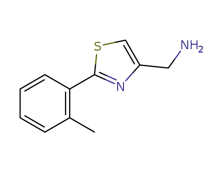Molecular Structure of 885280-68-2 (C-(2-O-TOLYL-THIAZOL-4-YL)-METHYLAMINE)