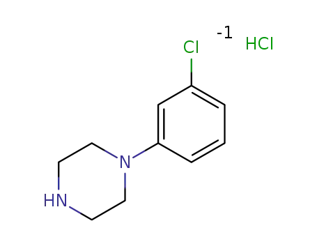 Molecular Structure of 65369-76-8 (1-(3-Chlorophenyl)piperazine hydrochloride)