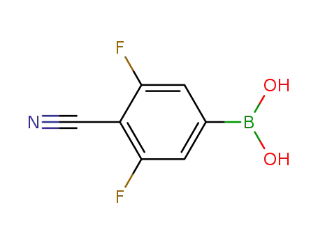 Molecular Structure of 861710-03-4 (4-CYANO-3,5-DIFLUOROPHENYLBORONIC ACID)