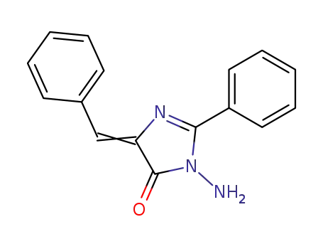 Molecular Structure of 101117-48-0 (4H-Imidazol-4-one, 3-amino-3,5-dihydro-2-phenyl-5-(phenylmethylene)-)