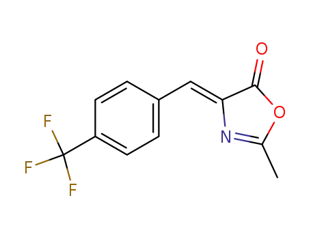 Molecular Structure of 125772-85-2 ((Z)-2-methyl-4-[4-(trifluoromethyl)benzylidene]-5(4H)-oxazolone)
