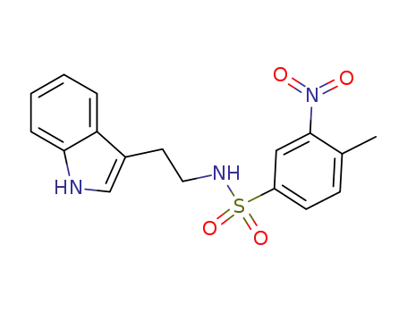 Molecular Structure of 880139-06-0 (Benzenesulfonamide, N-[2-(1H-indol-3-yl)ethyl]-4-methyl-3-nitro-)