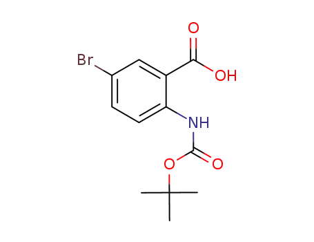 Molecular Structure of 306937-20-2 (Benzoic acid, 5-bromo-2-[[(1,1-dimethylethoxy)carbonyl]amino]- (9CI))