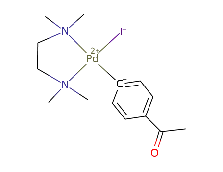 Molecular Structure of 191667-17-1 (PdI(4-MeCOC<sub>6</sub>H<sub>4</sub>)(N,N,N',N'-tetramethylethylenediamine))