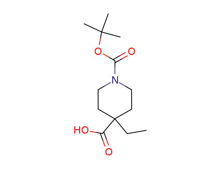 Molecular Structure of 188792-67-8 (1-BOC-4-ETHYL-4-PIPERIDINECARBOXYLIC ACID)