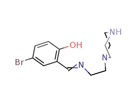 Molecular Structure of 639452-69-0 (4-bromo-2-[(2-piperazin-1-yl-ethylimino)-methyl]phenol)