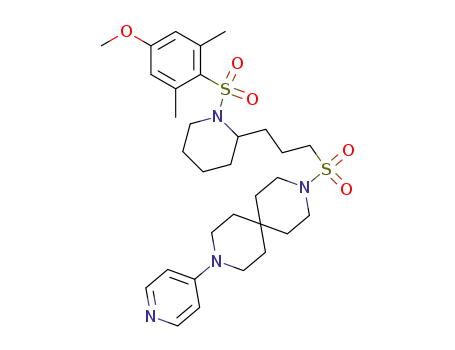 3-(3-(1-(4-Methoxy-2,6-dimethylphenylsulfonyl)piperidin-2-yl)propylsulfonyl)-9-(pyridin-4-yl)-3,9-diazaspiro[5.5]undecane