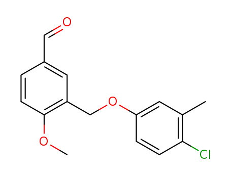 Molecular Structure of 834913-94-9 (3-(4-CHLORO-3-METHYL-PHENOXYMETHYL)-4-METHOXY-BENZALDEHYDE)
