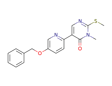 Molecular Structure of 1036763-78-6 (5-(5-(Benzyloxy)pyridin-2-yl)-3-methyl-2-(methylthio)pyrimidin-4(3H)-one)