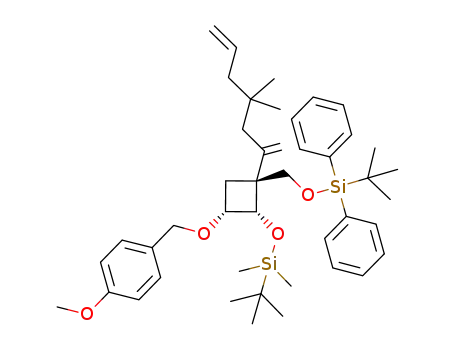 (-)-1-(((1R,2S,3R)-2-(tert-butyldimethylsilyloxy)-3-((tert-butyldiphenylsilyloxy)methyl)-3-(4,4-dimethylhepta-1,6-dien-2-yl)cyclobutyloxy)methyl)-4-methoxybenzene