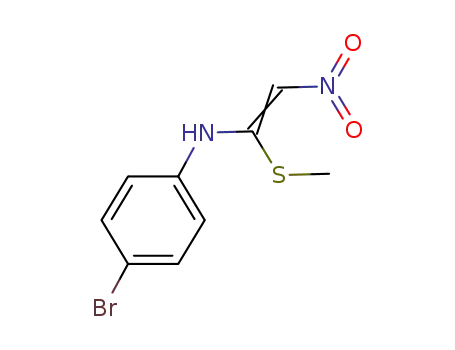 Molecular Structure of 168649-00-1 (4-bromo-N-[1-(methylthio)-2-nitroethenyl]benzenamine)