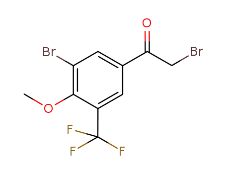 Molecular Structure of 1005515-07-0 (2-Bromo-1-(3-bromo-4-methoxy-5-trifluoromethylphenyl)ethanone)