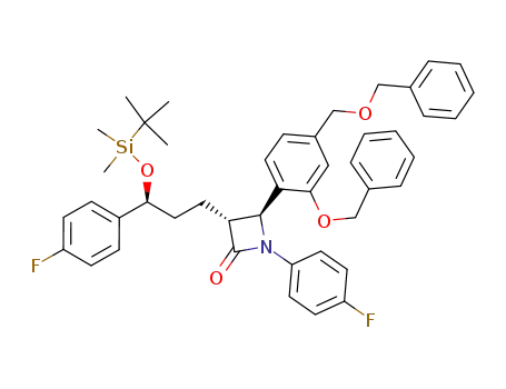 4-(2-benzyloxy-4-benzyloxymethylphenyl)-3-[3-(tert-butyldimethylsilanyloxy)-3-(4-fluorophenyl)propyl]-1-(4-fluorophenyl)azetidin-2-one