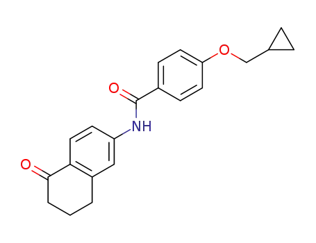 Molecular Structure of 1190044-97-3 (4-(cyclopropylmethoxy)-N-(5-oxo-5,6,7,8-tetrahydronaphthalen-2-yl)benzamide)