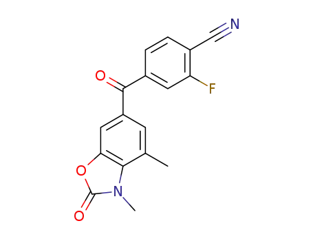 4-(3,4-dimethyl-2-oxo-2,3-dihydro-benzoxazole-6-carbonyl)-2-fluoro-benzonitrile