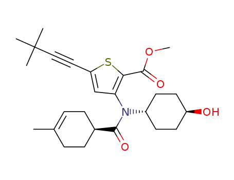 5-(3,3-dimethyl-but-1-ynyl)-3-[(4-methyl-cyclohex-3-enecarbonyl)-(4-oxo-cyclohexyl)-amino]-thiophene-2-carboxylic acid methyl ester