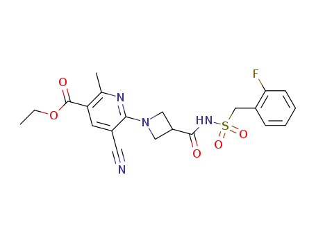 ethyl 5-cyano-6-(3-{[(2-fluorobenzyl)sulfonyl]carbamoyl}azetidin-1-yl)-2-methylnicotinate