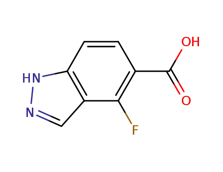 Molecular Structure of 1041481-59-7 (4-Fluoro-1H-indazole-5-carboxylic acid)