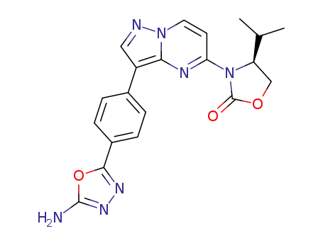 (S)-3-(3-(4-(5-amino-1,3,4-oxadiazol-2-yl)phenyl)pyrazolo[1,5-a]pyrimidin-5-yl)-4-isopropyloxazolidin-2-one