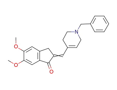 Molecular Structure of 923571-20-4 ((E)-2-((1-benzyl-1,2,3,6-tetrahydropyridin-4-yl)methylene)-5,6-dimethoxy-2,3-dihydro-1H-inden-1-one)