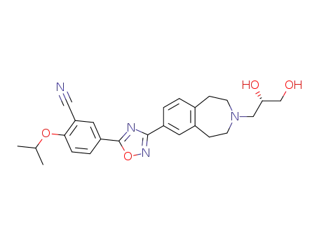 Molecular Structure of 1258852-98-0 (5-(3-{3-[(2S)-2,3-dihydroxypropyl]-2,3,4,5-tetrahydro-1H-3-benzazepin-7-yl}-1,2,4-oxadiazol-5-yl)-2-[(1-methylethyl)oxy]benzonitrile)