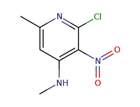 Molecular Structure of 182257-03-0 (2-CHLORO-N,6-DIMETHYL-3-NITROPYRIDIN-4-AMINE)