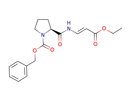 Molecular Structure of 1005796-57-5 (benzyl (S,E)-2-(3-ethoxy-3-oxoprop-1-enylcarbamoyl)pyrrolidine-1-carboxylate)