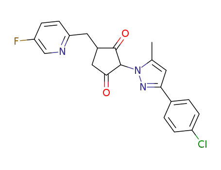 2-[3-(4-chloro-phenyl)-5-methyl-pyrazol-1-yl]-4-(5-fluoro-pyridin-2-ylmethyl)cyclopentane-1,3-dione