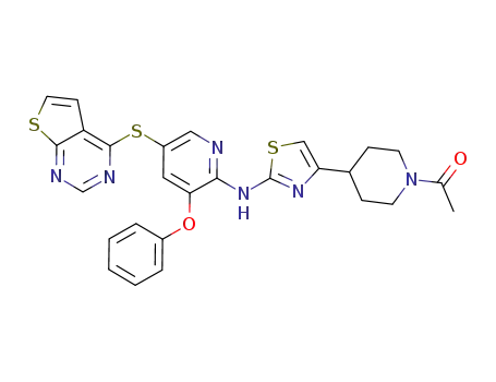 1-(4-(2-(3-phenoxy-5-(thieno[2,3-d]pyrimidin-4-ylthio)pyridin-2-ylamino)thiazol-4-yl)piperidin-1-yl)ethanone