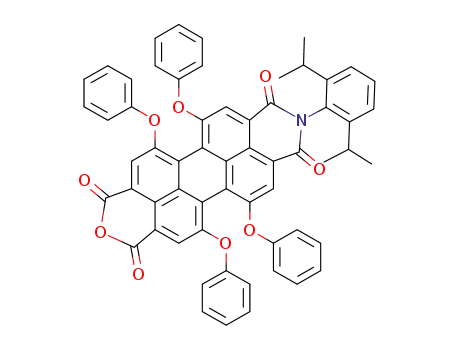 Molecular Structure of 937040-91-0 (N-(2,6-diisopropylphenyl)-1,6,7,12-tetraphenoxyperylene-3,4:9,10-tetracarboxy-9,10-monoanhydride-3,4-monoimide)